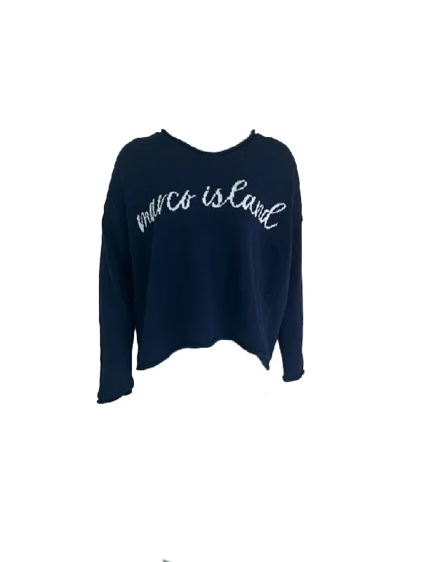 Island Trends Summer V-Neck Sweater - Navy