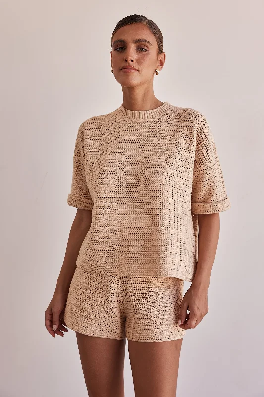 Sunset Hills Knit Top (Beige)