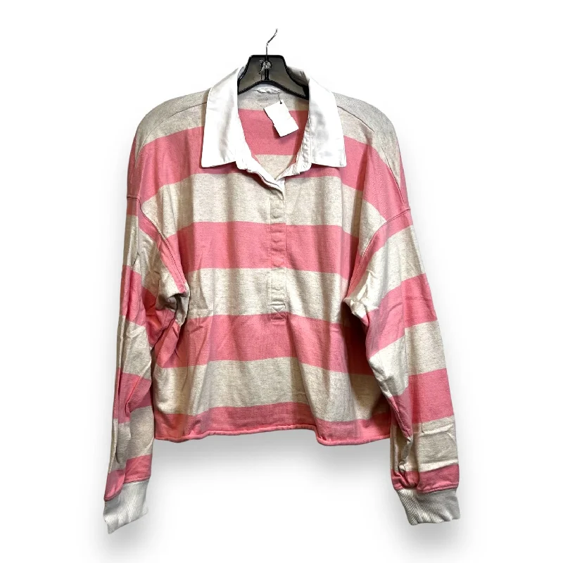 Top Long Sleeve By Aerie In Pink, Size: L