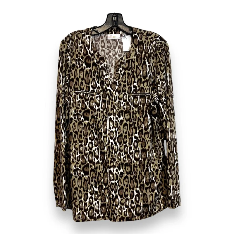 Top Long Sleeve By Clothes Mentor In Animal Print, Size: M