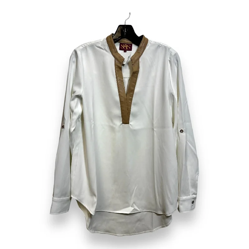 Top Long Sleeve By Clothes Mentor In White, Size: S