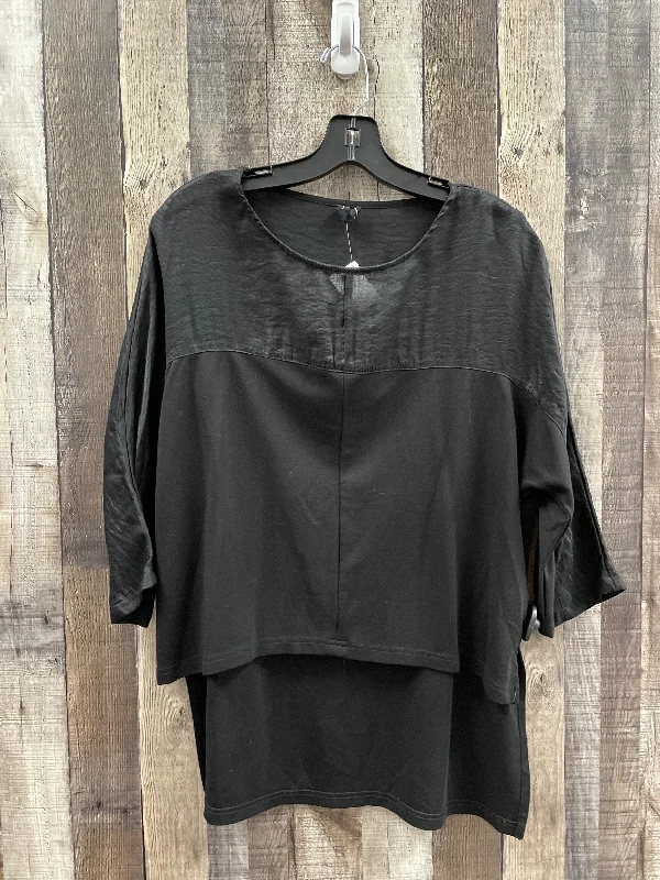 Top Long Sleeve By Cme In Black, Size: M