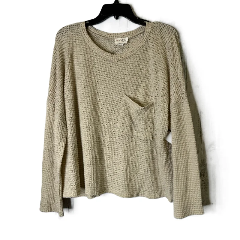 Top Long Sleeve By Fantastic Fawn In Cream, Size: L