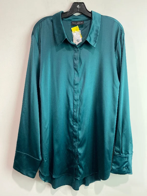 Top Long Sleeve By Lane Bryant In Green, Size: 4x