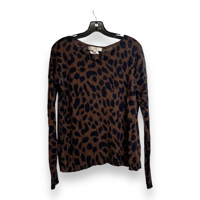 Top Long Sleeve By Loft O In Animal Print, Size: M