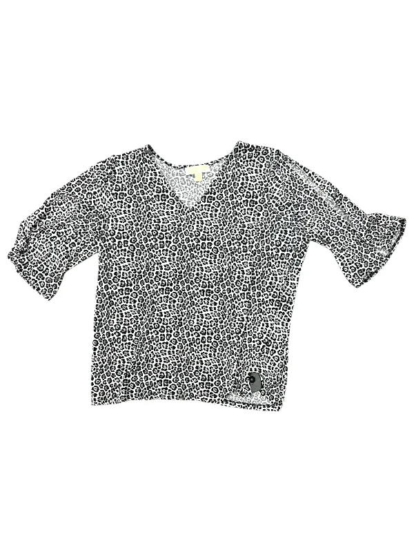 Top Long Sleeve By Michael By Michael Kors In Black & White, Size: Xl