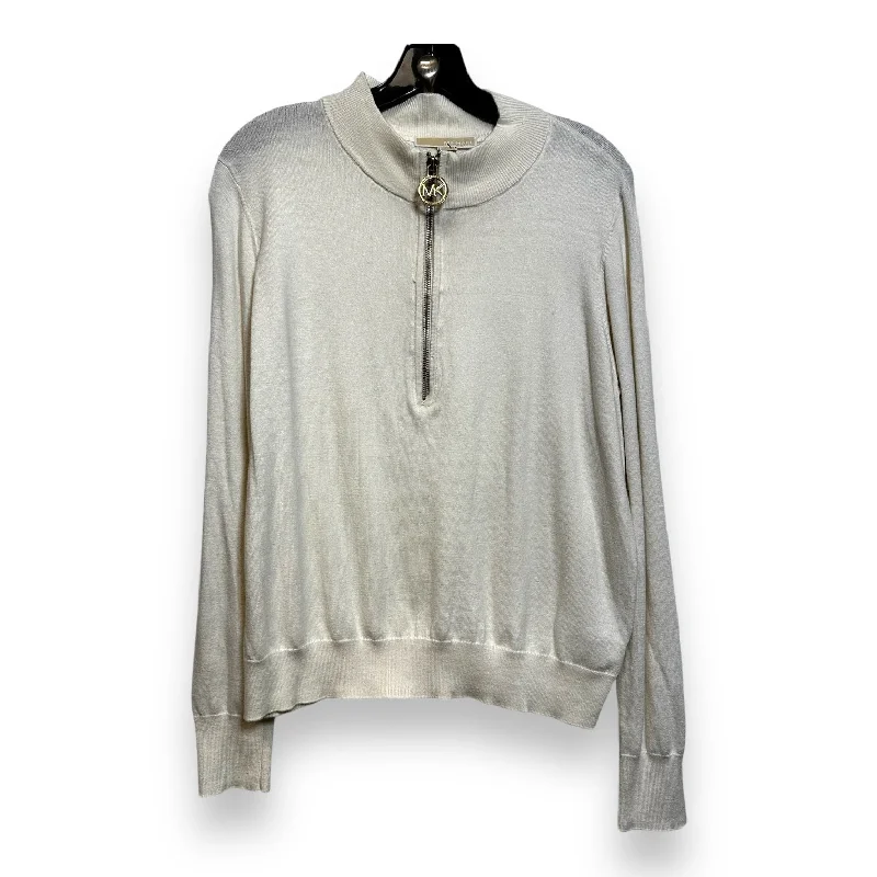 Top Long Sleeve By Michael Kors In Ivory, Size: L