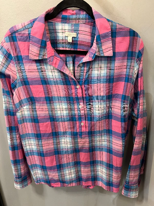 Top Long Sleeve By Talbots In Blue & Pink, Size: Xlp