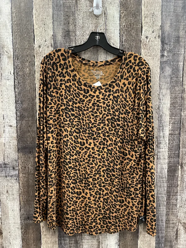 Top Long Sleeve By Time And Tru In Animal Print, Size: Xl