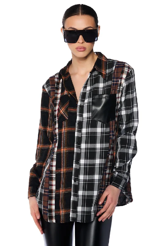 PLAID ROMANCE BUTTON DOWN SHIRT